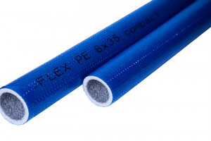 Трубка теплоизоляционная вспен полиэтилен pe 018/04 10м т<95c compact синяя k-flex 040182103pe0cb арт.1214634 pe compact синяя длина: 10000